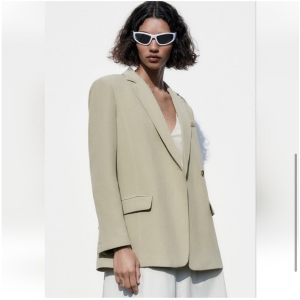 Zara Light Green Oversized Blazer